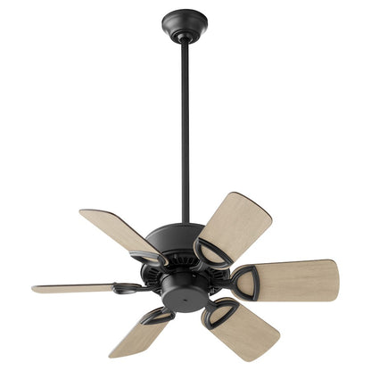 Quorum Estate 30" Ceiling Fan, Matte Black/Weathered Gray 43306-5942