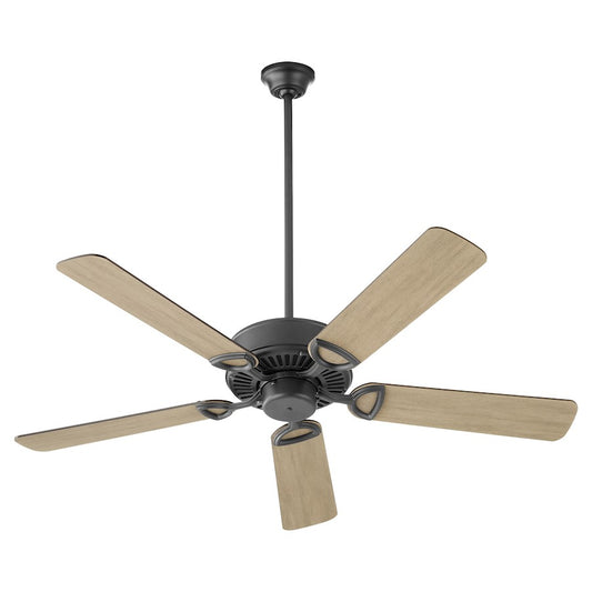 Quorum Estate 52" Ceiling Fan, Matte Black/Weathered Gray 43525-5942