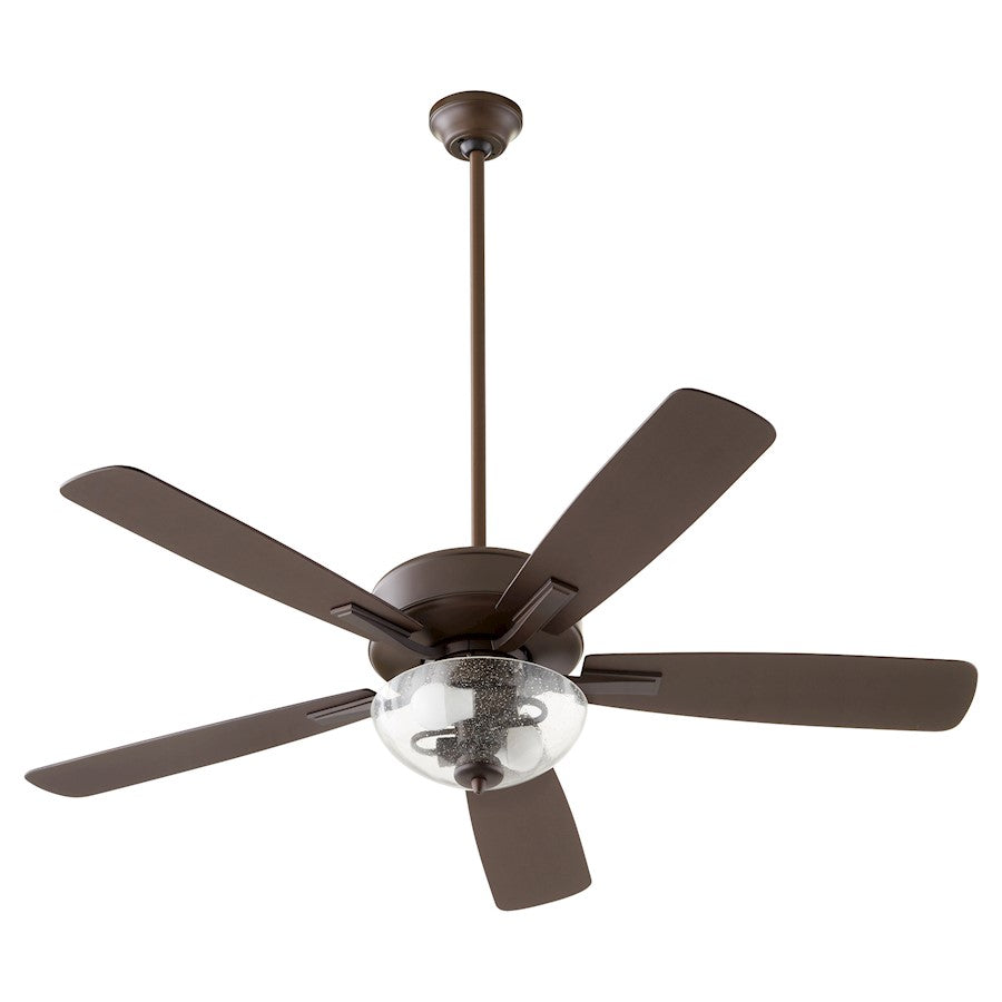 Quorum Ovation Bowl Ceiling Fan, Oiled Bronze/Clear/Seeded 4525-2286