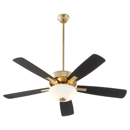 Quorum Ovation Opal Ceiling Fan, Aged Brass