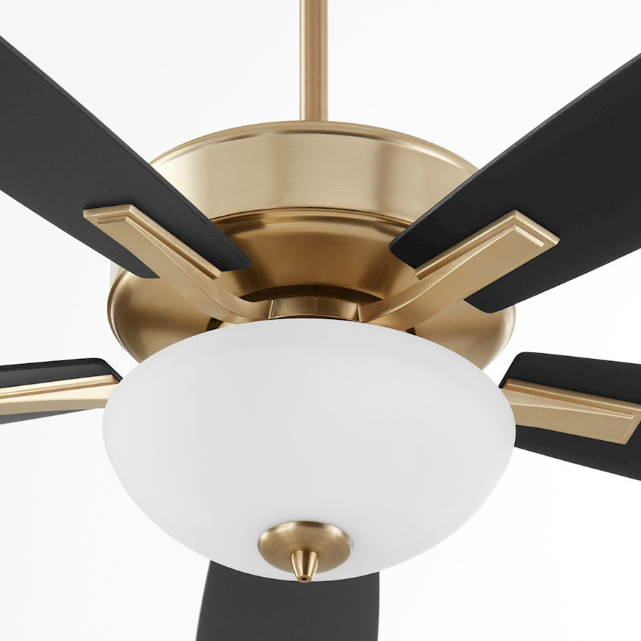 Quorum Ovation Opal Ceiling Fan, Aged Brass