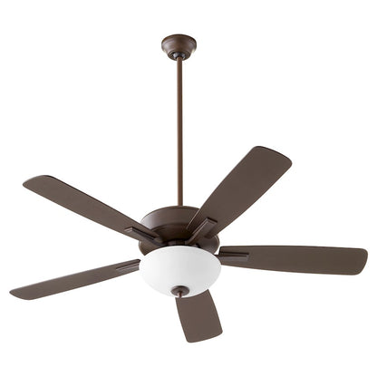 Quorum Ovation Bowl Ceiling Fan, Oiled Bronze/Satin Opal 4525-286