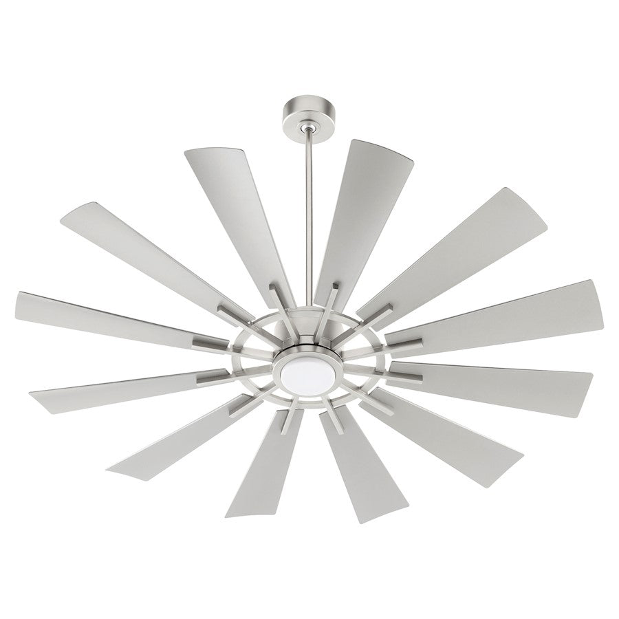 Quorum Cirque 1 Light 60" Patio Fan, Satin Nickel - 46012-65