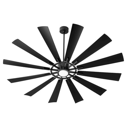 Quorum Cirque 1 Light 72" Patio Fan, Matte Black - 47212-59