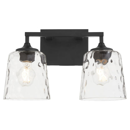 2 Light Bathroom Vanity Light, Matte Black