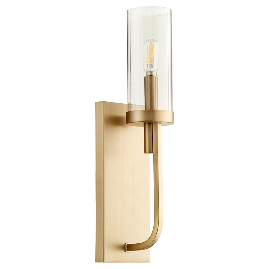 Quorum Ladin 1 Light Wall Mount, Aged Brass/Smoke 501-1-80