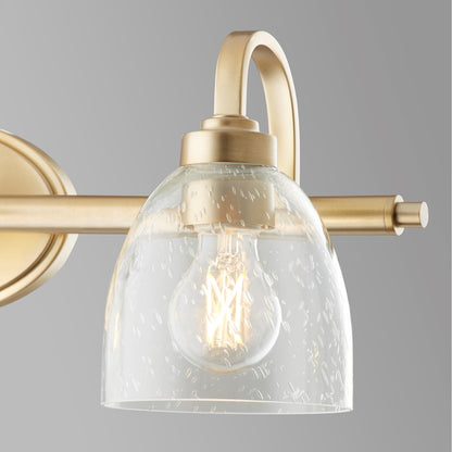 3 Light Bathroom Vanity Light, Aged Brass