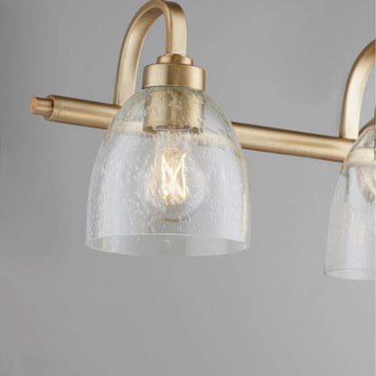 4 Light Bathroom Vanity Light, Aged Brass