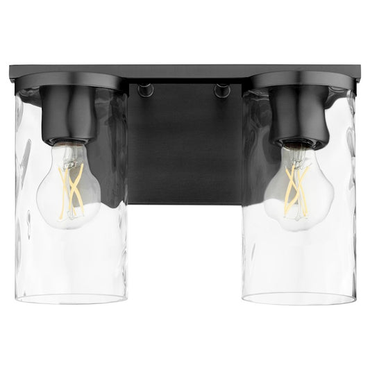 Quorum Steinway 2 Light Vanity, Matte Black/Clear 5111-2-59