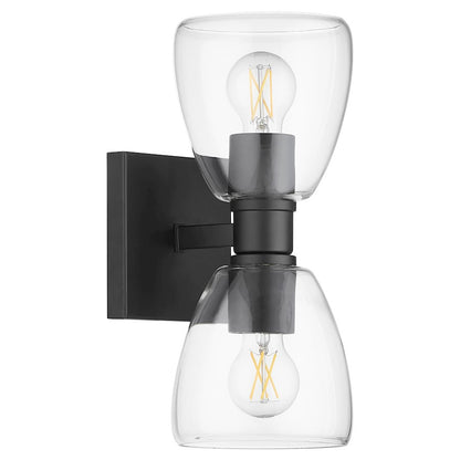 Quorum Relo 2 Light Wall Mount, Matte Black/Clear - 515-2-159