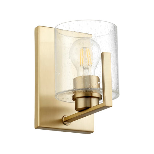 Quorum 1 Light Wall Mount, Aged Brass/Clear seeded - 5190-1-80