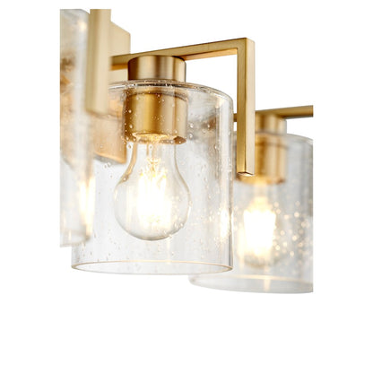 3 Light Bathroom Vanity Light, Aged Brass