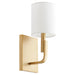 Quorum Tempo 1 Light Wall Mount, Aged Brass/White 5210-1-80