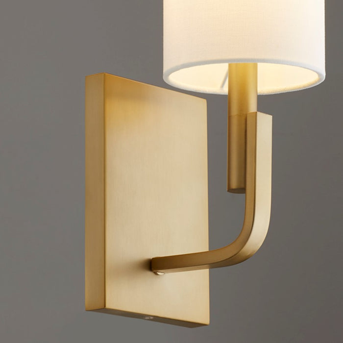 Quorum Tempo Wall Mount, Aged Brass/White
