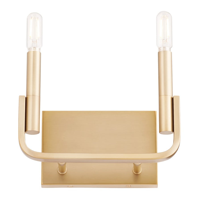 Quorum Tempo Wall Mount, Aged Brass/White
