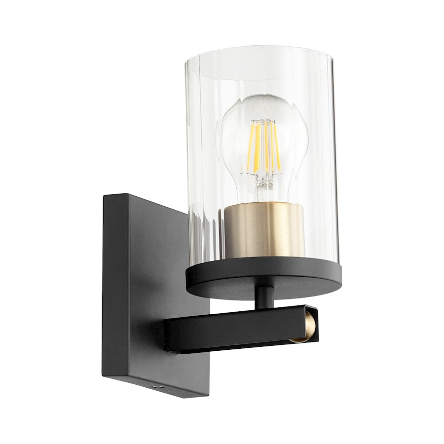 Quorum Empire 1 Light Wall Mount, Noir/Aged Brass - 529-1-6980