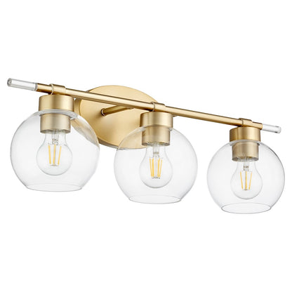 Quorum Volan 3 Light Bath Vanity, Aged Brass - 5317-3-80