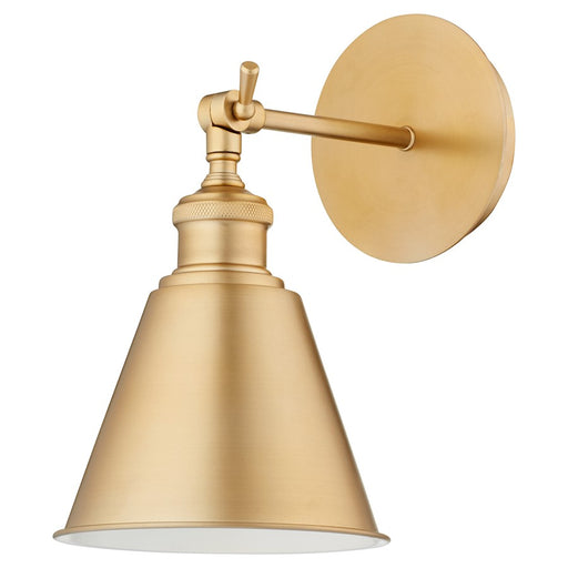 Quorum Sm Cone Wall Mount, Aged Brass 5390-80