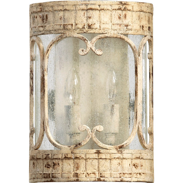 Quorum Florence 2 Light Wall Sconce, Persian White