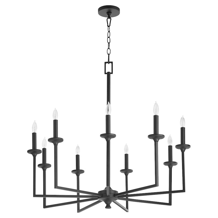 Quorum Eldorado 9 Light Chandelier, Matte Black - 6005-9-59