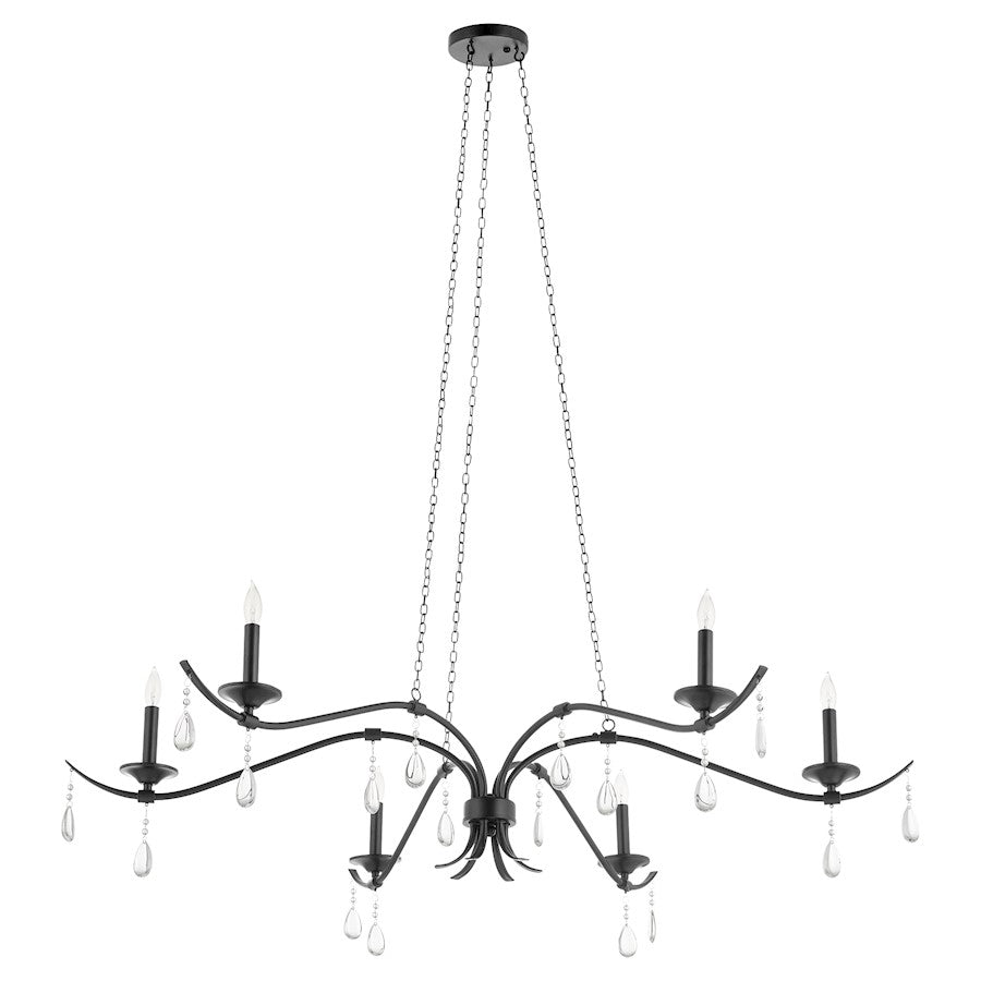 Quorum Lorelei 6 Light Chandelier, Matte Black - 602-6-59