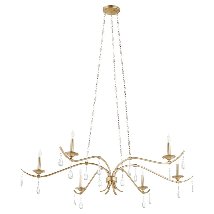 Quorum Lorelei 6 Light Chandelier, Antique Silver - 602-6-60