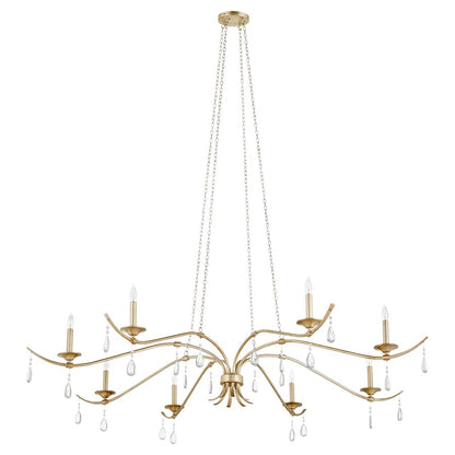 Quorum Lorelei 8 Light Chandelier, Aged Silver Leaf - 602-8-60