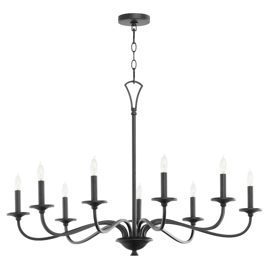 Quorum Maryse 9 Light Chandelier, Matte Black - 6021-9-59