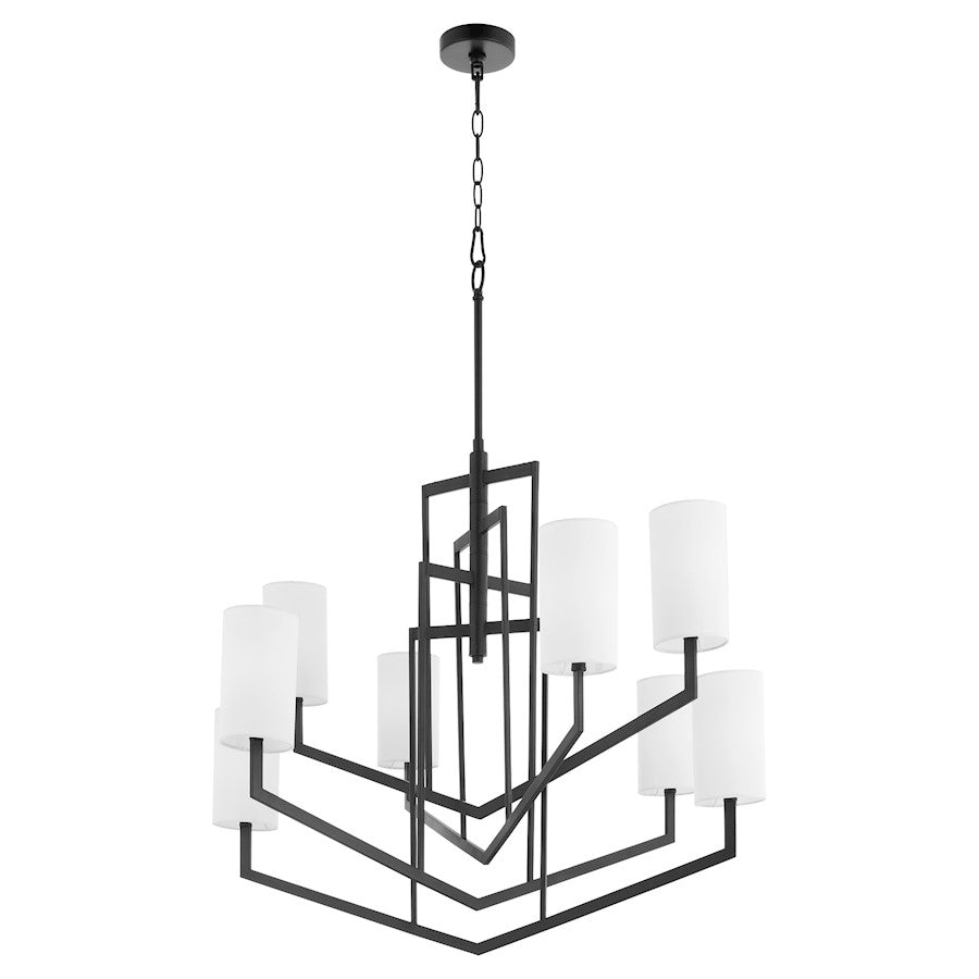 Quorum Bolivar 8Light Chandelier, Matte Black/White - 6078-8-59