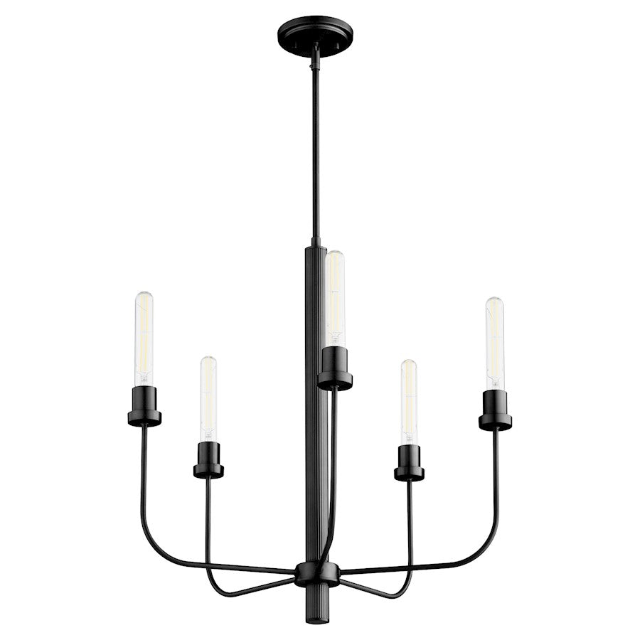 Quorum Sheridan 5 Light Chandelier, Matte Black 612-5-59