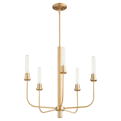 Quorum Sheridan 5 Light Chandelier, Aged Brass 612-5-80