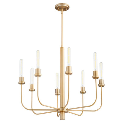 Quorum Sheridan 8 Light Chandelier, Aged Brass 612-8-80