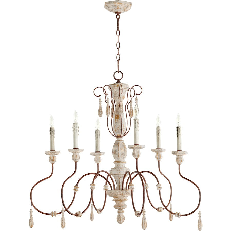 6 Light Chandelier, Grey