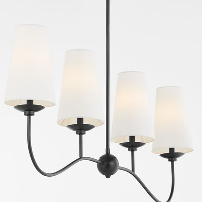 Euphora Linear Chandelier, Matte Black