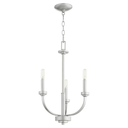 Quorum Reyes 3 Light Cand Chandelier, Classic Nickel 6160-3-64