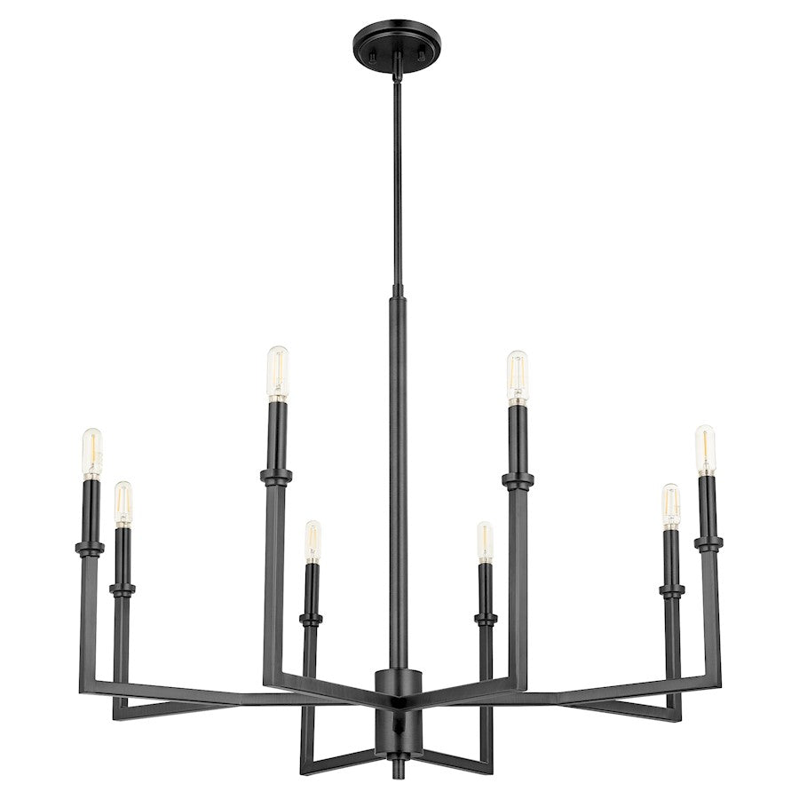 Quorum Merrick 8 Light Chandelier, Matte Black - 6174-8-59