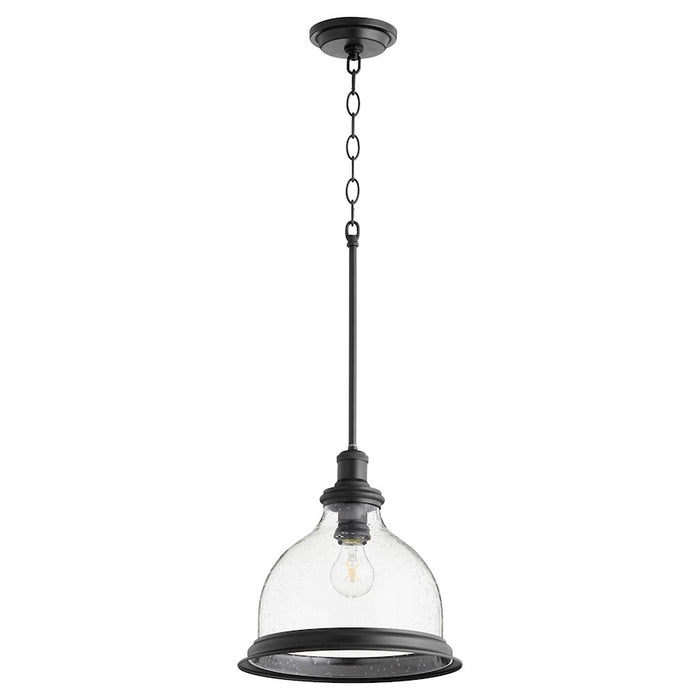 Quorum 1 Light 13.25" Pendant With Ring, Noir/Clear/Seeded - 6193-12-69