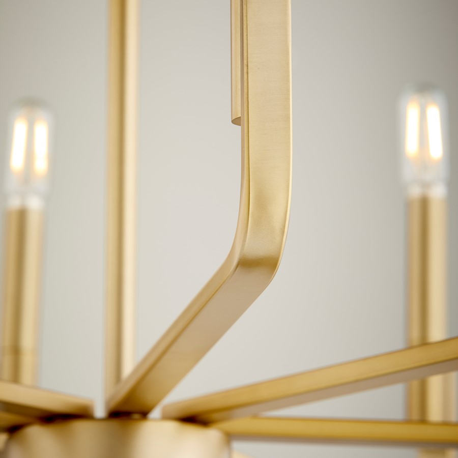 Tempo Chandelier, Aged Brass