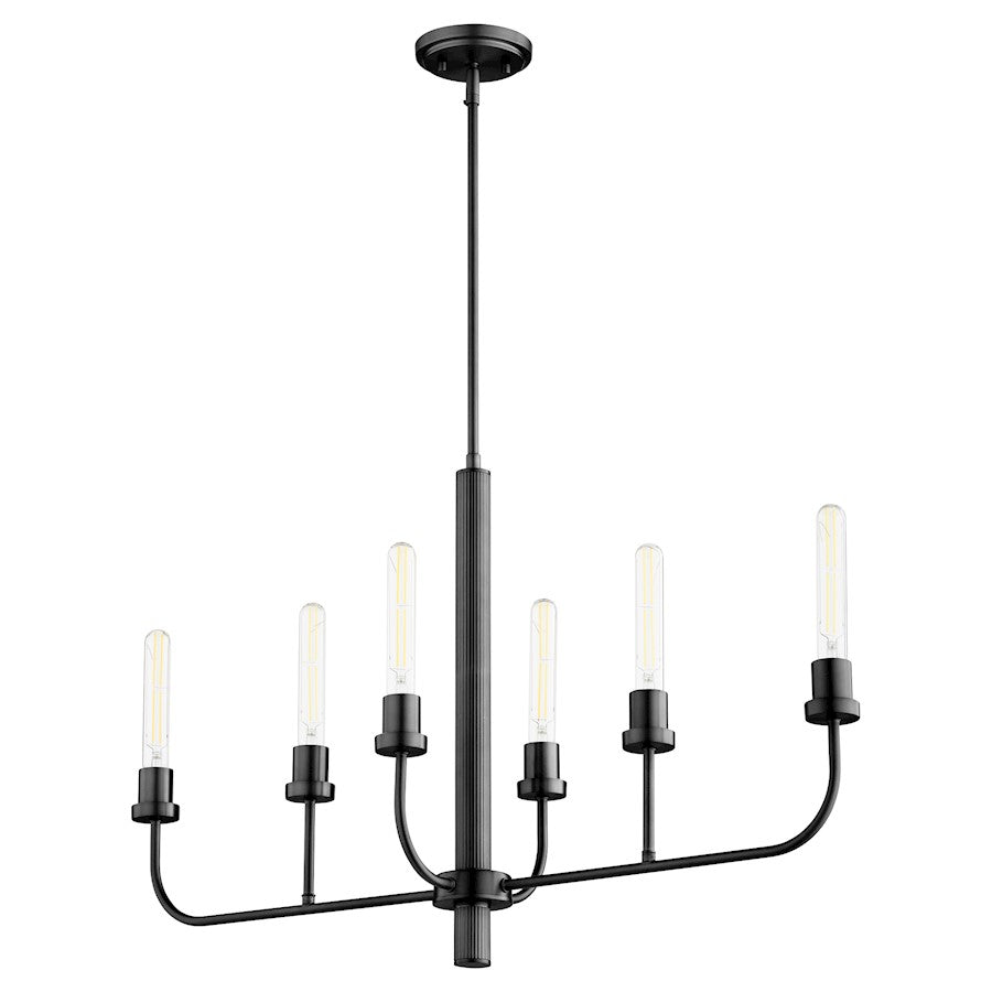 Quorum Sheridan 6 Light Linear Chandelier, Matte Black 622-6-59