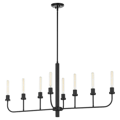 Quorum Sheridan 8 Light Linear Chandelier, Matte Black - 622-8-59