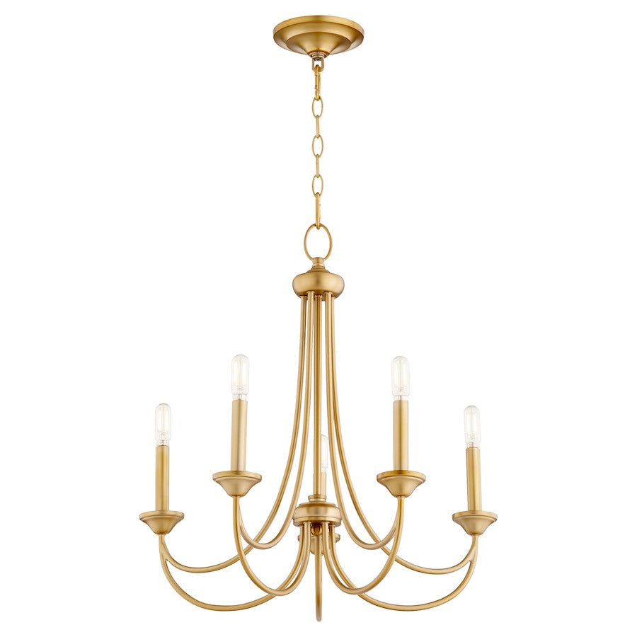 Brooks Cand Chandelier, Aged Brass