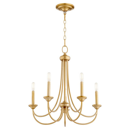 Brooks Cand Chandelier, Aged Brass