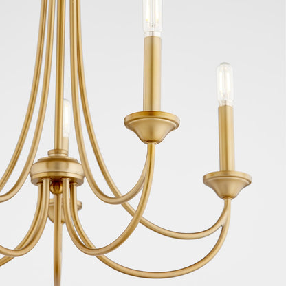 Brooks Cand Chandelier, Aged Brass