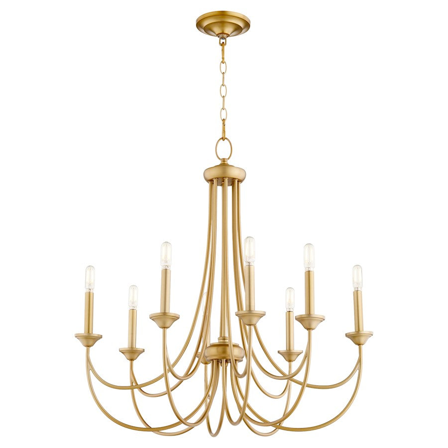 Brooks Cand Chandelier, Aged Brass