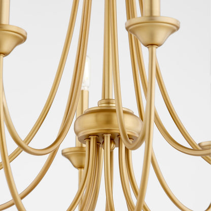 Brooks Cand Chandelier, Aged Brass