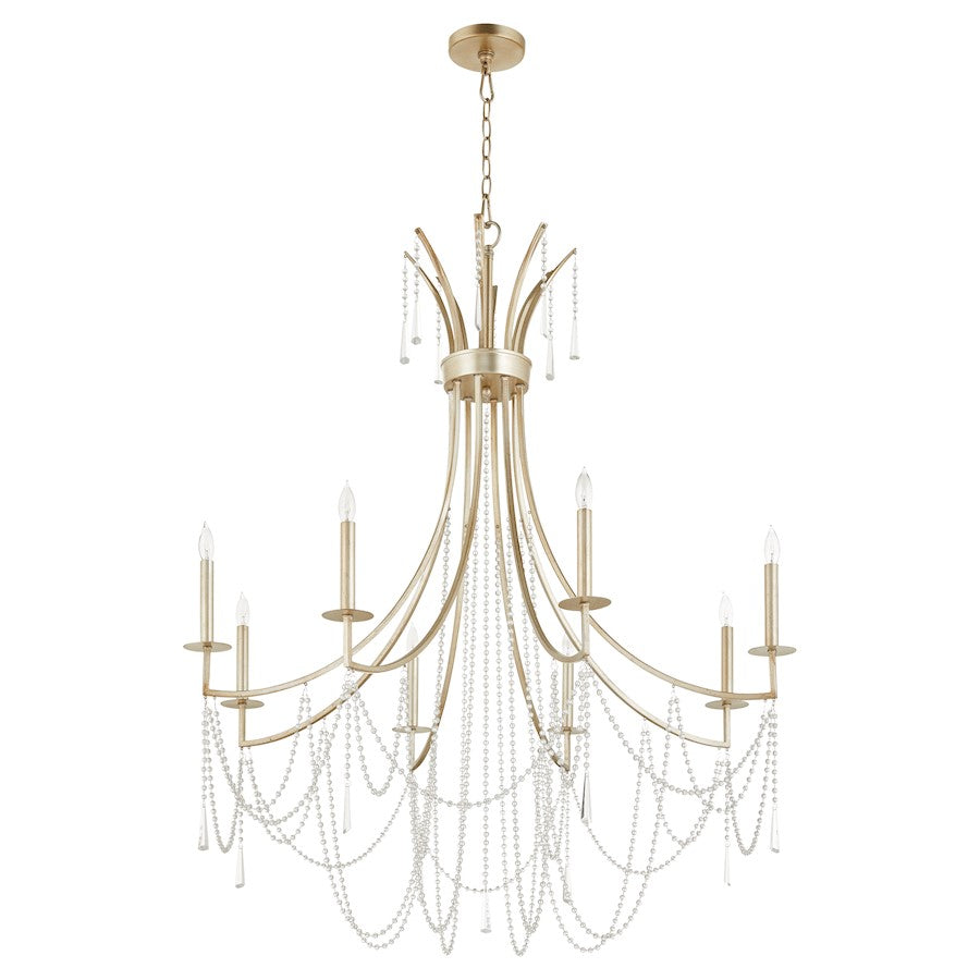 Quorum Malin 8 Light Chandelier, Antique Silver - 628-8-60