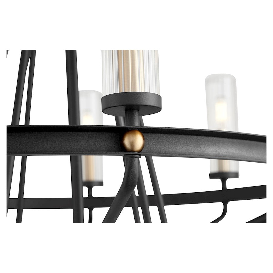 6+3 Light Chandelier, Noir