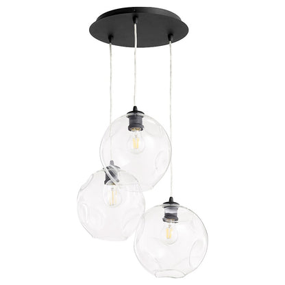 Quorum Numen 3 Light Pendant, Noir/Clear - 63-69