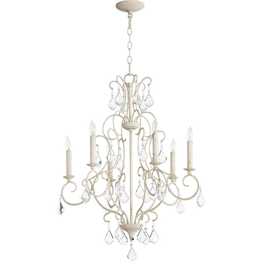 6 Light Chandelier, Persian White