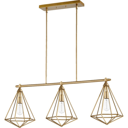 Quorum Bennett 3 Light Island, Aged Brass